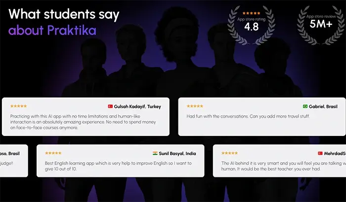 تجربه کاربران از هوش مصنوعی اسپیکینگ Praktika ai