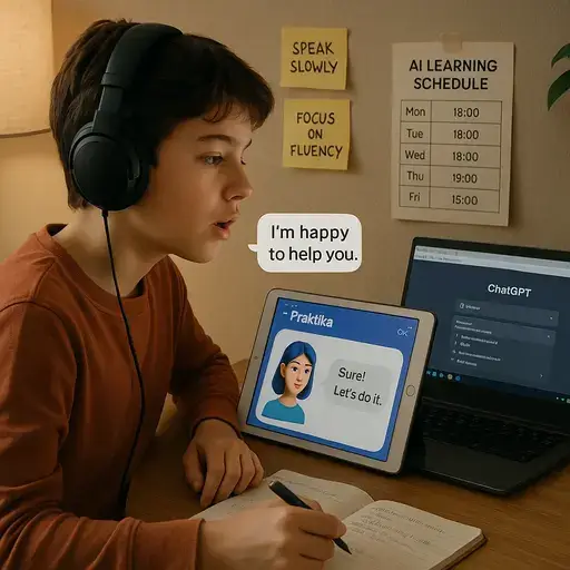 آیا کودکان می تونند با هوش مصنوعی ChatGPT و Praktika زبان یاد بگیرن؟