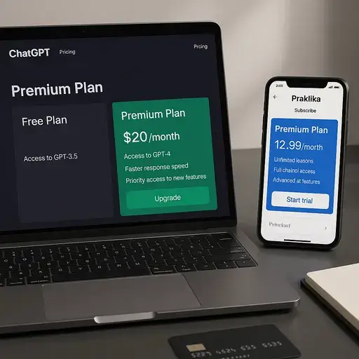 قیمت اکانت پریمیوم ChatGPT و Praktika